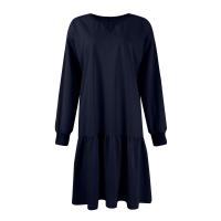 Vestido De Mujer Otoño Manga Larga Pullover Cuello Redondo Rib Knit Patchwork Suéter Cómodo Casual Mini Vestidos Estilo Vintage - details 35