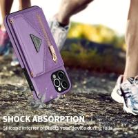 Funda De Cuero Para iPhone Con Lanyard Y Monedero Porta Tarjetas Funda Crossbody Protectora Anti-Scratch Antisalpicaduras Para Modelos 13 12 Mini 15 14 11 pro Max XS XR 7 8 plus - details 9