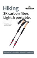 Naturehike Pares De Poles De Trecking De Fibra De Carbono Collapsible Telescópicas Pesas Ligera Para Caminar Senderismo Escalada - details 0