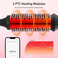 Cepillo De Rizado Calentado Rápido Cerámico Tourmalina Con Iónico Para El Hogar Cepillo De Pelo Eléctrico De 220 °C Control De Temperatura Por Manivela - details 1