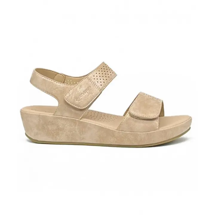 Sandalias planas de Mujer AMARPIES ABZ23587 SANDALIA CUÑA DOBLE VELCRO PLATINO 32612 24V - 1