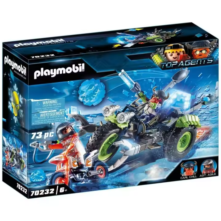 PLAYMOBIL Arctic Rebels Triciclo de Hielo (70232) Top Agents con figuras de Carl Chill y Agt. Agile - 1