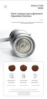 CAMPINGMOON Molino De Café Manual Para Acampar Resistentes Al Agua Plegables Sin Químicos Originales En China Acero Inoxidable - details 3