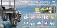 Cámara De Seguridad IP 12MP 6K HD Wifi Exterior Con Pantalla Tríplice Pantalla 360° PTZ CCTV Inalámbrico Smart IP1C360 Para Hogar - details 1