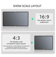 Portable projection screen with holes, outdoor projection screen, black frame, anti-glare, metallic gray, home use, 60-133 inches, 16:9 - details 1