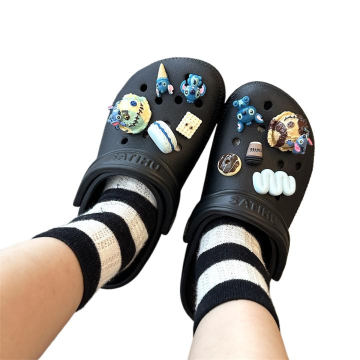 MINISO Stitch Charms for Clog Garden Shoes 3D Stereoscopic Ice Cream Buckle for Shoe Charm Accessories Party Girls Boys Gift