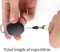 clips de carrete retráctiles para porta credencial con llavero y porta credencial para tarjeta de identificación. - details 2