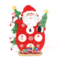 Decoración Navideña De Madera Con SANTA CLAUS Y MUÑECO DE NIEVE Artículos Decorativos Para Escritorio Escena De Navidad - details 4