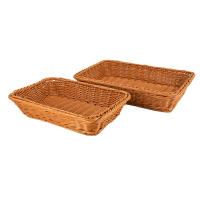 Cesta De Almacenamiento De Rattan Tejida a Mano Rectangular Tenedor De Paja Para Picnic Cesta De Pan Comida Fruta Pasteles Plato Caja De Sundries Organizador De Cocina - details 8
