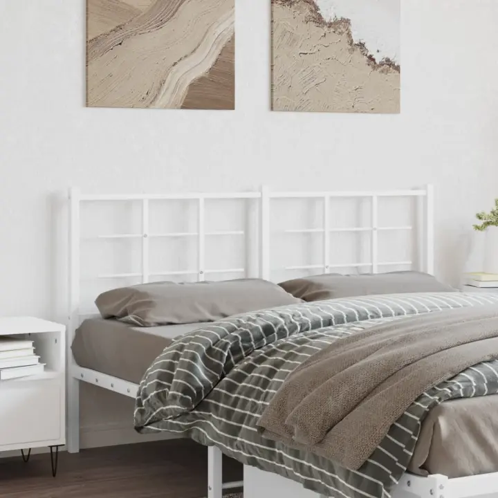 vidaXL Cabecero de metal blanco 160 cm - 1