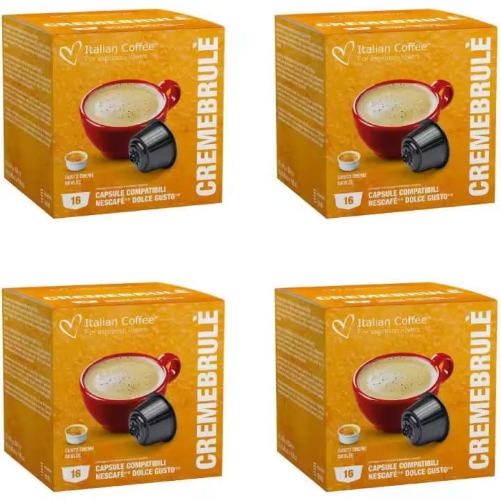 64 Capsulas Compatibles Dolce Gusto  Creme Brule - Bebida Láctea Azucarada con Sabor a Creme Brule ( Crema Catalana ) - 1