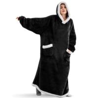 Manta De Flannel Super Larga Con Mangas 120/150cm Sudadera De Invierno Para Hombres Y Mujeres Abrazable De Peluche Gran Tamaño Para Ver Televisión - details 8
