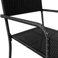 vidaXL Set de muebles de comedor de jardín 5 piezas de ratán negro - details 3