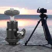 Soporte De Bola Para Tripie De Cámara Con Adaptador De Calor 1/4 Soporte De Flash Y Luz LED Compatible Con Canon Nikon Accesorio Fotográfico De Rotación 360 Grados Soporte De Montaje De 2.5kg - details 0