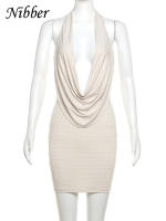 Vestido Mini De Mujer NIBBER En Color Sólido Con Escote En V Y Sin Mangas Vestido Sexy De Fiesta Para Jóvenes Ropa De Calle - details 3