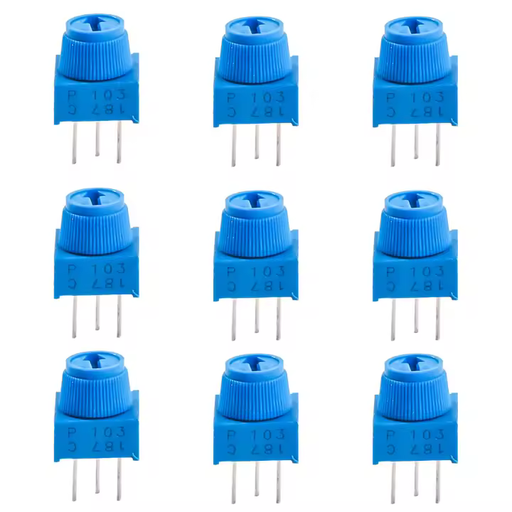 Kit De Potenciómetro Ajustable 10K Ohm Con Botón 12 Piezas Compatible Con Arduino Resistencia Variable Para Proyectos Electrónicos - 1