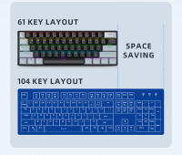 Teclado Mecánico De 61 Teclas APAYADO K61 RGB 60% Mini Portátil Para Gaming Con Switches Rojos/azules Negro Blanco Rojo/azul - details 5