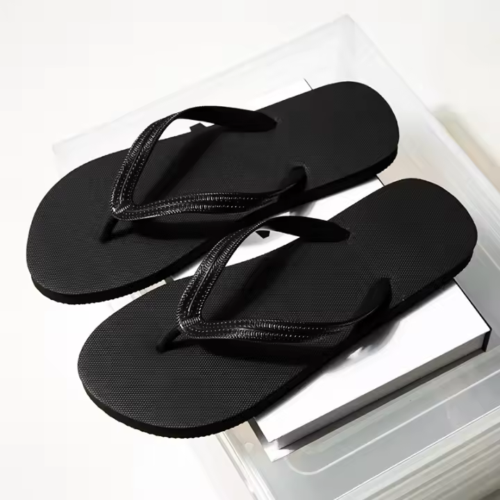 Sandalias De Hombre Para Playa Y Verano Flip Flops De Calidad Alta No Esmeriladas Antideslizantes Casual Negras Para Exterior - 1