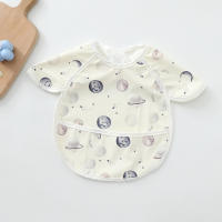 Baberos Para Bebés PU Suave Impermeable Sin Mangas Dibujos Animados Antipolvo Ropa De Comer Para Niños Y Niñas Edad 1-3 Años - details 7