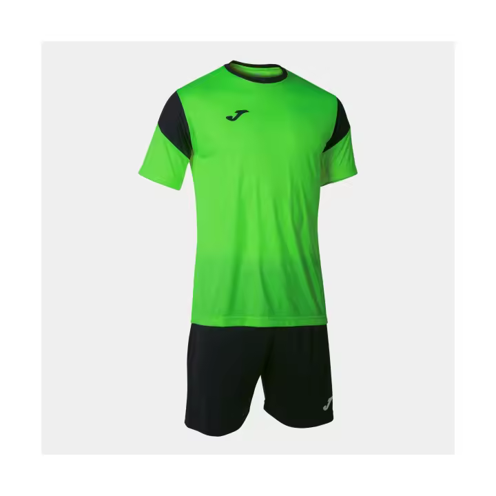 Joma Conjunto Phoenix Verde Fluor Negro Niño - Camiseta Manga Corta y Short Cintura Elástica - 1