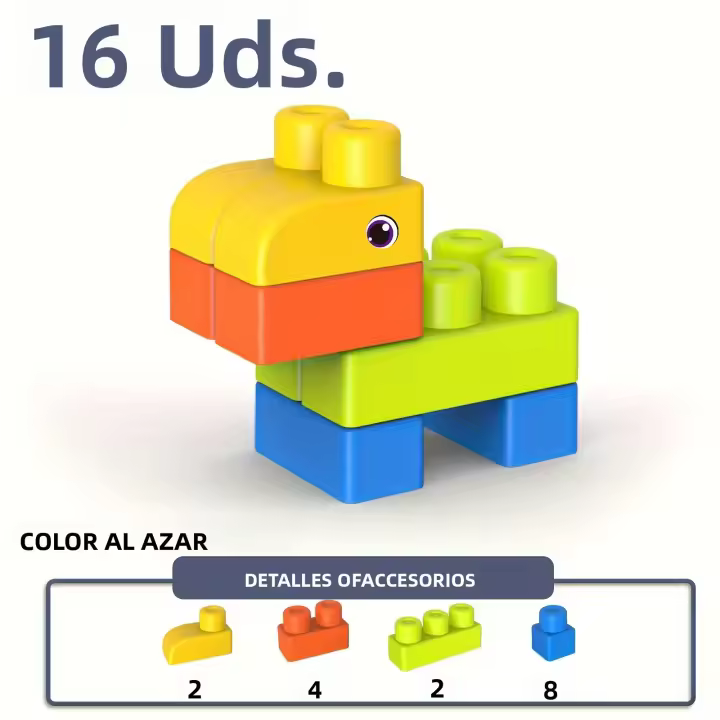 Bloques De Construcción De Goma Suave Con Partículas Grandes Para Educar a Los Niños DIY Juguete De Rompecabezas Para Edad Temprana - 1
