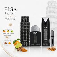 Pisa Lattafa Set Regalo Hombre | Eau de Parfum 100 ml + EDP 20 ml + Perfumed Spray 200 ml | Perfume Aromático Frutal 2024 | Notas de Mandarina, Limón y Bergamota | Fondo de Sándalo y Ámbar - details 0