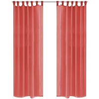 vidaXL 2x Cortinas Transparentess 140x225cm Visillo Ventana Decoración Color Blanco,  Crema,  Tuquesa y mas - details 5