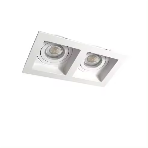 CRISTAL RECORD Aro Empotrable Akrah Rectangular Dos Luces Blanco 18x10cm - Iluminación Moderna - 1