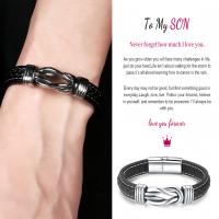 Regalo de los hombres pulsera de metal de cuero de los hombres Punk de titanio de acero inoxidable de moda personalizada pulsera de joyería de la mano Regalo de los hombres Padre / Abuelo de Navidad de los hombres de San Valentín Día del Padre de regalo - details 6