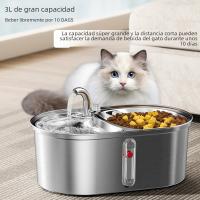 Dispensador De Agua Para Gatos 3L Con Doble Cuenco Acero Inoxidable Gran Capacidad Dispensador De Bebida Inteligente Para Perros Y Gatos - details 0
