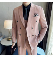 Traje De Boda Para Hombre 2025 Diseño Elegante Y Moderno De Terciopelo De Alta Calidad Doble Filo Con Chaleco Y Pantalones - details 26