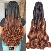 Extensiones De Cabello Sintético En Rizos Espirales Y Ombre Pre Estiradas Para Crear Braids De Textura Suave Alta Temperatura Fibra De Textil Un Solo Paquete - details 10
