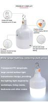 Lámpara De Camping LED Recargable Alta Potencia 200W 80W 60W Con Gancho Portátil Para Emergencias Exteriores BBQ Iluminación De Tenda Bombilla De Lámpara - details 10