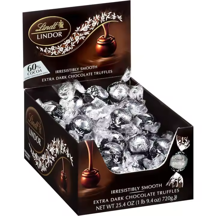 Lindt Lindor a Granel - Cajas de 500g o 2 Kg - Lindor white, Lindor Negro, Leche, Pistacho, Avellana, Caramelo...Bombones esféricos de chocolate blanco con un exterior ligeramente crujiente y un relleno cremoso. Cada unidad va envuelta individualmente. - 1