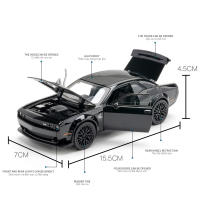 Modelo De Coche De Colección Dodge Challenger Hellcat Vintage Clásico 1:32 Con Sonido Y Luz Juguete De Retroceso Para Niños Regalo Metal - details 5