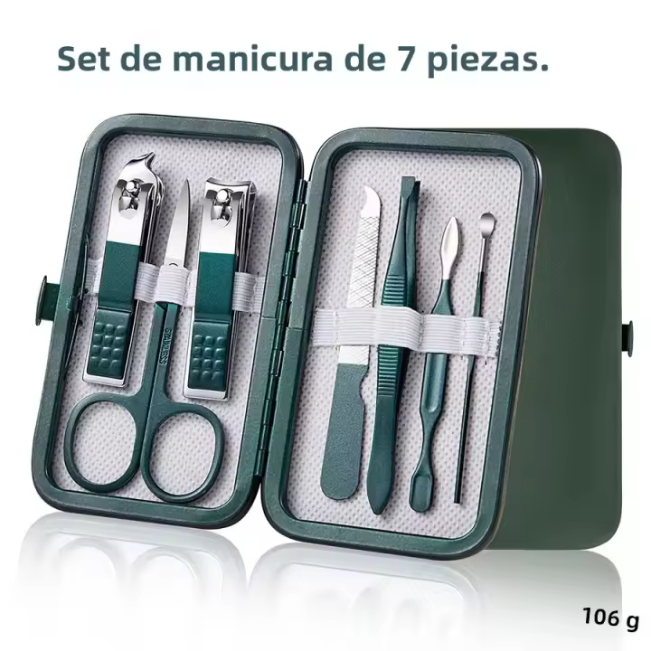 Set De Manicura Profesional Para Hombre Y Mujer Con 7-18 Piezas Herramientas De Cuidado De Uñas De Acero Inoxidable En Estuche De Viaje De Cuero - 1