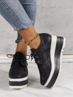 Zapatos De Plataforma Con Tacón Para Mujer Zapatos Casuales Con Cordones Altos Cómodos Y Transpirables Zapatillas Con Suela Gruesa Para Exterior - details 6