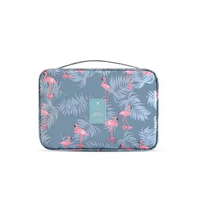 Neceser de viaje colgante, neceser de flamenco, neceser portátil para mujer, neceser de gran capacidad, perfecto - 1