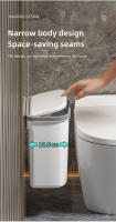 Basurero De Baño Plegable 12/16L Con Tapa Y Soporte En La Pared Recipiente De Residuos Impermeable Para Inodoro Estilo Rectangular - details 3