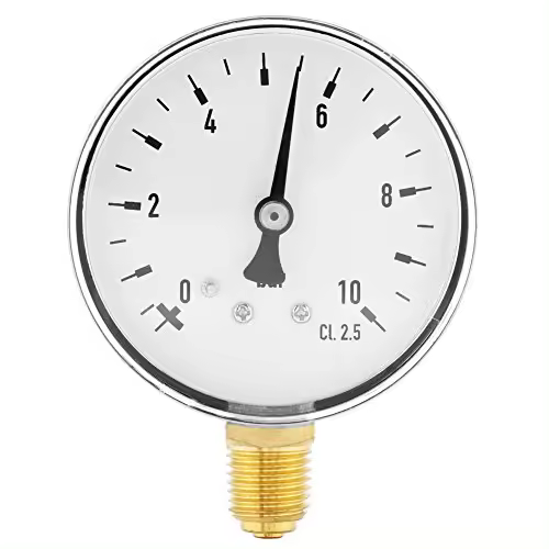 Manómetro de presión NPT de 1/4 pulg. Medidor de presión de agua de aceite de aire Manómetro de montaje lateral 0-10 Bar - 1