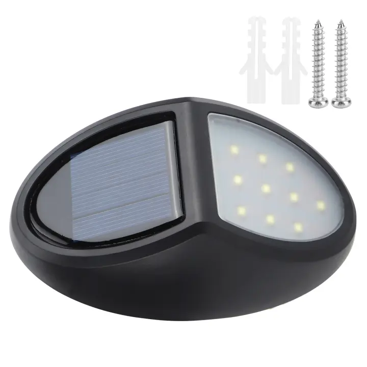 Lámpara de pared con 10 chips LED, resistente al agua y con energía solar, para exteriores, jardín, patio, balcón - 1