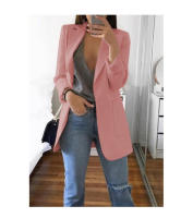 Chaqueta De Mujer Estilo Europeo Y Americano Casual Polo Cuello Redondo Ajustada Para Primavera Y Otoño 2024 Polyester Cotton - details 14