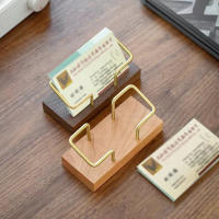 Organizador De Tarjetas De Negocio Con Soporte Para Escritorio Estilo Madera Accesorios Para Oficina Y Hogar Organizador De Memoria De Escritorio - details 2