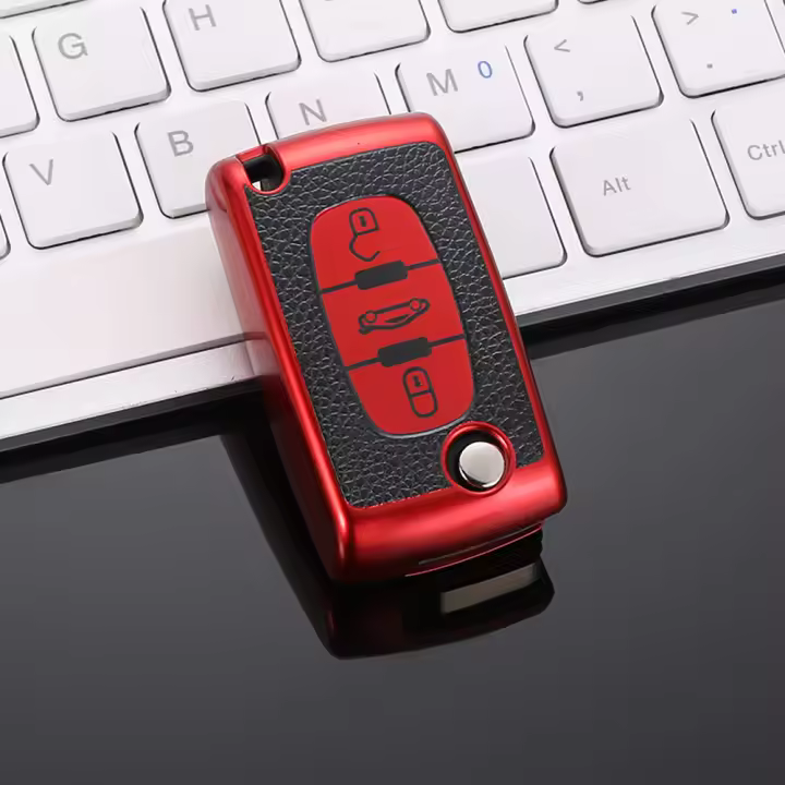 Funda De Llave De Coche TPU Cuero Para Citroen C2 C3 C4 Picasso Xsara Berlingo C5 C6 C8 Peugeot Protector De Shell Remoto - 1