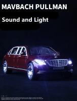 Modelo De Coche Maybach S600 Pullman 1:24 Metal Con Sonido Y Luz Vehículo De Simulación Para Niños Regalo Juguete De Lujo - details 4