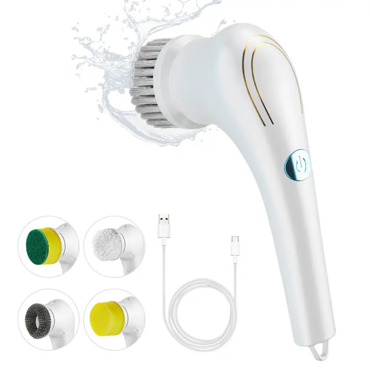 Cepillo De Limpieza Multifuncional Eléctrico 5 En 1 Para Baño Y Cocina Herramientas De Limpieza Plásticas Resistentes Al Agua - 1