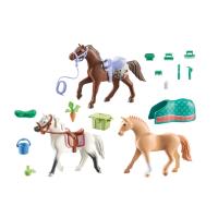 PLAYMOBIL (71356) Tres caballos con sillas, Morgan, Quarter Horse y Shagya Arabian, HORSES OF WATERFALL - details 1