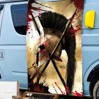 Bandeera De Poliéster Impresa 300 Espartanos Guerrier Patrón Creativo Gargantilla De Bandera De Poliéster Para Exterior E Interior - details 3