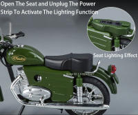 Modelo De Motocicleta Happy XF250 a Escala 1:10 Con Sonido Luz Y Absorción De Choque Neumáticos De Goma Regalo Para Niños Metal Diecast Rojo Verde - details 10
