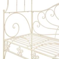 vidaXL Banco de jardín metal blanco envejecido 122 cm - details 4